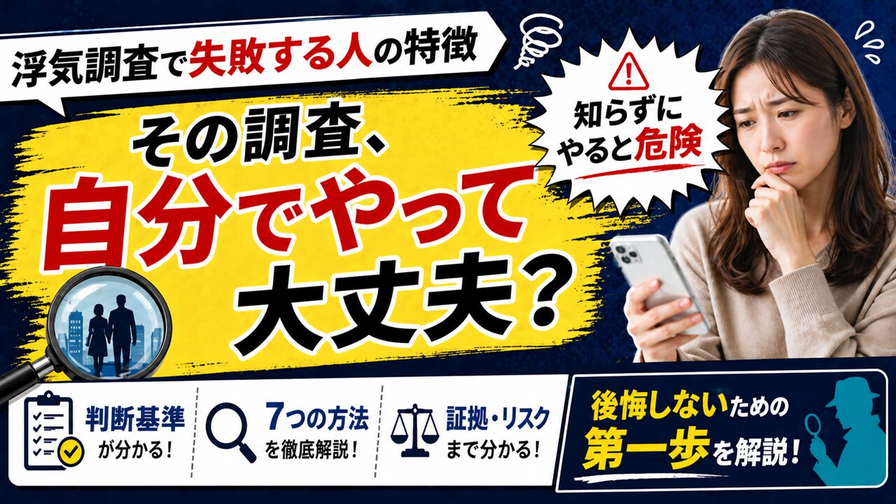 浮気調査を自分で行うか迷う人向けの判断基準と方法を解説画像