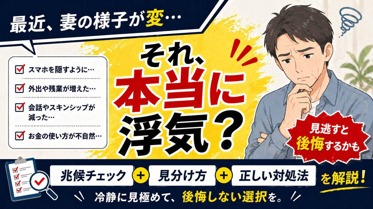 妻の浮気の兆候・サインをチェック！